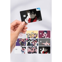 Owarimonogatari Kart Kaplama Sticker 8 Adet Çok Renkli