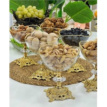Elta Collection 6 Adet Metal Ayaklı Gold Detaylı Vira Magnolia-kase-dondurmalık-şekerlik Gold