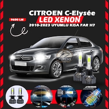 Citroen C-elysee 2010-2023 Kısa Far Uyumlu Şimşek Etkili Led Xenon Pro Series H7