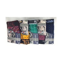 008, 5'li Paket Erkek Desenli Likralı Kaliteli Mix Paket Boxer Short. Renkli