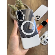 Apple iPhone 16 Magsafe Uyumlu Mika Sararmaz Kılıf Soocase720 Gri