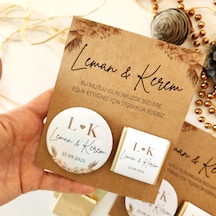 Kraft Kağıt Çikolata Ve Magnet Nişan Söz Hediyelik 30 Adet