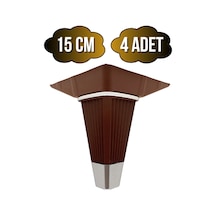 İrem Kahverengi Krom 15cm Plastik Ayak Mobilya Masa Ve Dolap Ayağı Kahverengi Krom 15cm 4 Adet Kahverengi