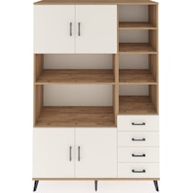 Hyperion Dolap 9 Raflı 4 Çekmeceli 4 Kapaklı 132x44x195 Çam-a... Çam