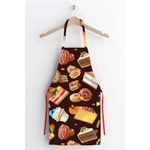 Renkli Pasta Desen Leke Tutmaz Kumaş Mutfak Önlüğü