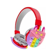 Kt-55c Unicorn Popit Kablosuz Kulaklık Şarjlı Kulaküstü Bluetooth Kulaklığı Mikrofonlu Hafıza Kartı Girişli Sevimli Kulaklık
