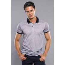 Çiçek Desenli Polo Yaka Gri T-shirt Wessi Gri Çiçek Desenli Polo Yaka Gri T-shirt Wessi Gri