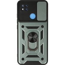 Xiaomi Redmi 9c Kılıf Pars Lens Yüzüklü Silikon - Yeşil Diğer