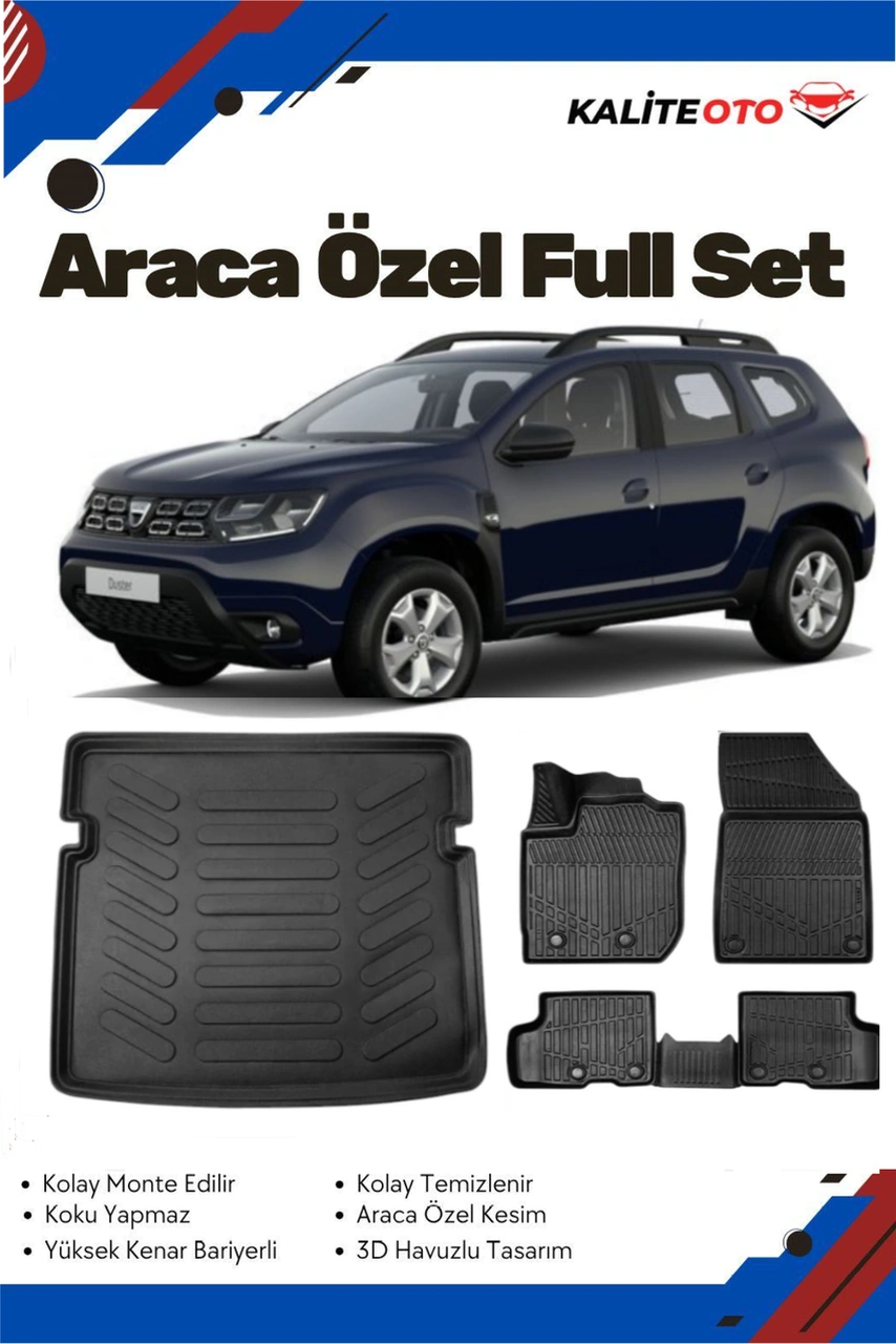 Dacia Duster 4x4 2022 Model Yumuşak Paspas+bagaj Havuzu Seti