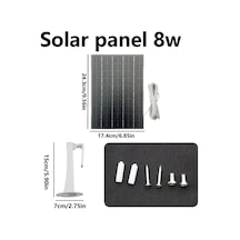 Xuweiwei Beyaz 8w 360 Derece Dönebilen Güneş Paneli Şarj Cihazı Dış Mekan Kameraları İçin Type C Micro Bağlantı Kesintisiz Güç Kaynağı