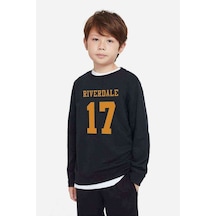 Tshirthane Riverdale 17 Baskılı Unisex Çocuk Siyah Sweatshirt Siyah
