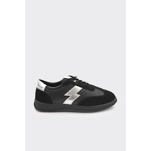 Derinet Hakiki Deri Kadın Sneaker Siyah Siyah