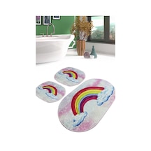 Leno Banyo Halısı Djt 3 Lü Set Çok Renkli