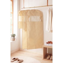 Ocean Home Textile 3'lü Bej Balıksırtı Elbise Kılıfı Set 60 X 135 Cm