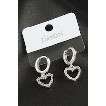 - 912 - Zirkon Taşlı Küpe - Nazblsmm - Gümüş Rengi