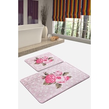 Monet Pembe Djt 2 Li Set Banyo Paspası Klozet Takımı Çok Renkli