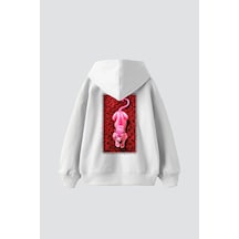 Startmore Pink Panther Baskılı Oversize Unisex Beyaz Beyaz