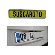 Şüscaroto Aksesuar Krom Çerçeveli Esnek Araç Takmatik Plakalık Oto Plakalık Plaka Altı Altlığı Plaka Tutucu 1