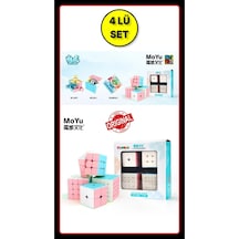 Moyu 2x2 & 3x3 & 4x4 & 5x5 Cube Set Pastel Renkli Stickersız 4 Lü Akıl Zeka Küp Seti