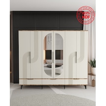 Ekin 6 Kapaklı Çekmeceli Gardırop - Tamamı Mdf Aytaşı