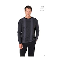 Pierre Cardin Erkek Uzun Kollu Bisiklet Yaka Boydan Çizgili Pijama Takımı Siyah