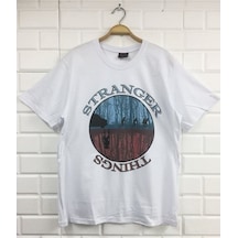 Stoned&Fame Unisex Beyaz Stranger Thıngs Baskılı T-shirt Beyaz