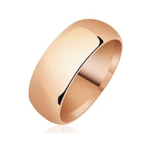 8 Mm Düz Bombeli Rose Gümüş Alyans-202282 Çok Renkli