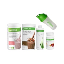 Herbalife Set 2 Adet Shake Ahududu-çikolata 1 Ad. Aloevera 1 Ad. Şeftali Çay 50 Gr Ve Shaker