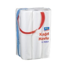 Aro Kağıt Havlu 2 Katlı 12 Li Beyaz - Güçlü Emici Havlu Kağıt 5'li Avantaj Paketi - 5 Adet Tarı