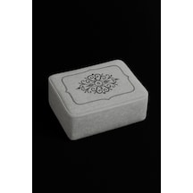 Laura Kadife Gold Nakışlı Hurç Küçük Boy 30x35x15 Cm Söz Çeyizlik Nişan Düğün Gelin Bohçası Gri