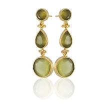 Kadir Jewellery 22 Ayar Altın Kaplama Vintage Küpe -el İşçiliği Ve Hipoalerjenik Küpe Altın - Zeytin Yeşili 48532966