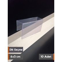 10 Adet Pvc Etiketlik Dik Geçme Ahşap Raf 6 x 3 CM İsimlik Etiket Cep