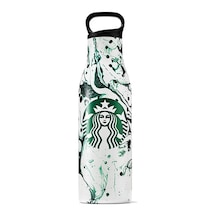 Starbucks® Paslanmaz Çelik Yeşil Benekli Su Şişesi 532 ml - Siyah