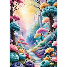 Renkli Ağaçlar Art Mdf Tablo 35cm X50cm