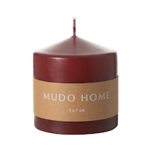Mudo Home Sütun Mum Bordo 7x7cm