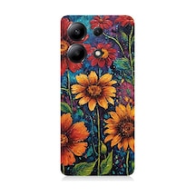Xiaomi Redmi Note 13 Uyumlu Canlı Bahar Çiçekleri Patlaması Desenli Silikon Kılıf Çok Renkli