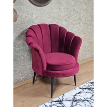 Zafir Tekli İstiridye Siyah Boyalı Sivriltme Ayak Çay Seti Koltuk Tekli Berjer , Balkon, Salon, Ofis Bordo