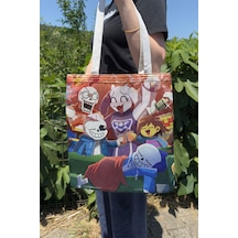 Zipzap Undertale V2 Çift Taraflı Kanvas Baskı Bez Çanta Bilgisayar Oyun Video Oyunu