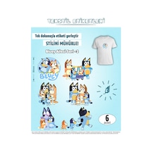 Ütü İle Yapışan Kıyafet Etiketi Bluey Serisi -2 6lı Set Karışık