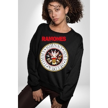 Ramones Punk Müzik Grubu Unisex Siyah Sweatshirt Siyah