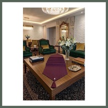 Bezos Çizgili Tek Runner, Colber Tek Runner 40x140cm Mürdüm Bzstk