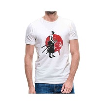 Anime One Piece Ninja Kılınç Baskılı Beyaz Erkek Tshirt