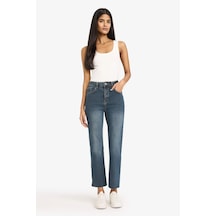 Defacto Crop Flare Fit Düşük Bel Bilek Boy Jean Yıkamalı Pantolon G2217ax25wnnm35 Mavi-nm35