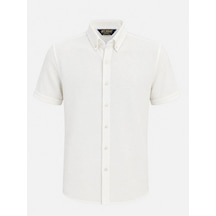 Classics Men Jet Polo Likralı Kısa Kol Slim Fit Gömlek - 7669 Beyaz