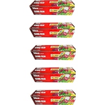 İlka Şeffaf Mutfak Rulo Streç Film Folyo - 45 Cm. X 500 Metre - Gıdaya Uygun - 5 Paket