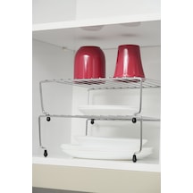 Genişletilebilir Krom Raf Dolap İçi Organizer Mutfak Ve Banyo Düzenleyici Küçük Boy Metal Gri Tr Diğer