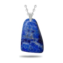 Erilsa Sertifikalı Ham Işlenmemiş Şekilsiz Doğal Lapis Lazuli Taşı Kolye Çok Renkli
