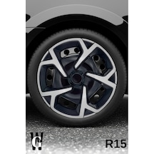 Lancia Phedra 15 İnç Jant Kapağı 4 Adet Siyah Gri C104