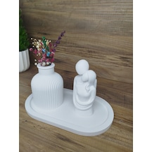 Bernami Biblo Pinterest Dekoratif 3'lü Set Oval Tabak Sarılan Çift Vazo