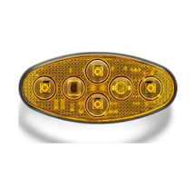 Sbef4y 12v/24v 4 Led'li Sarı Elips Çakar Lamba 160 Flaş/dk, 3m Bantlı Montaj, Su Geçirmez,